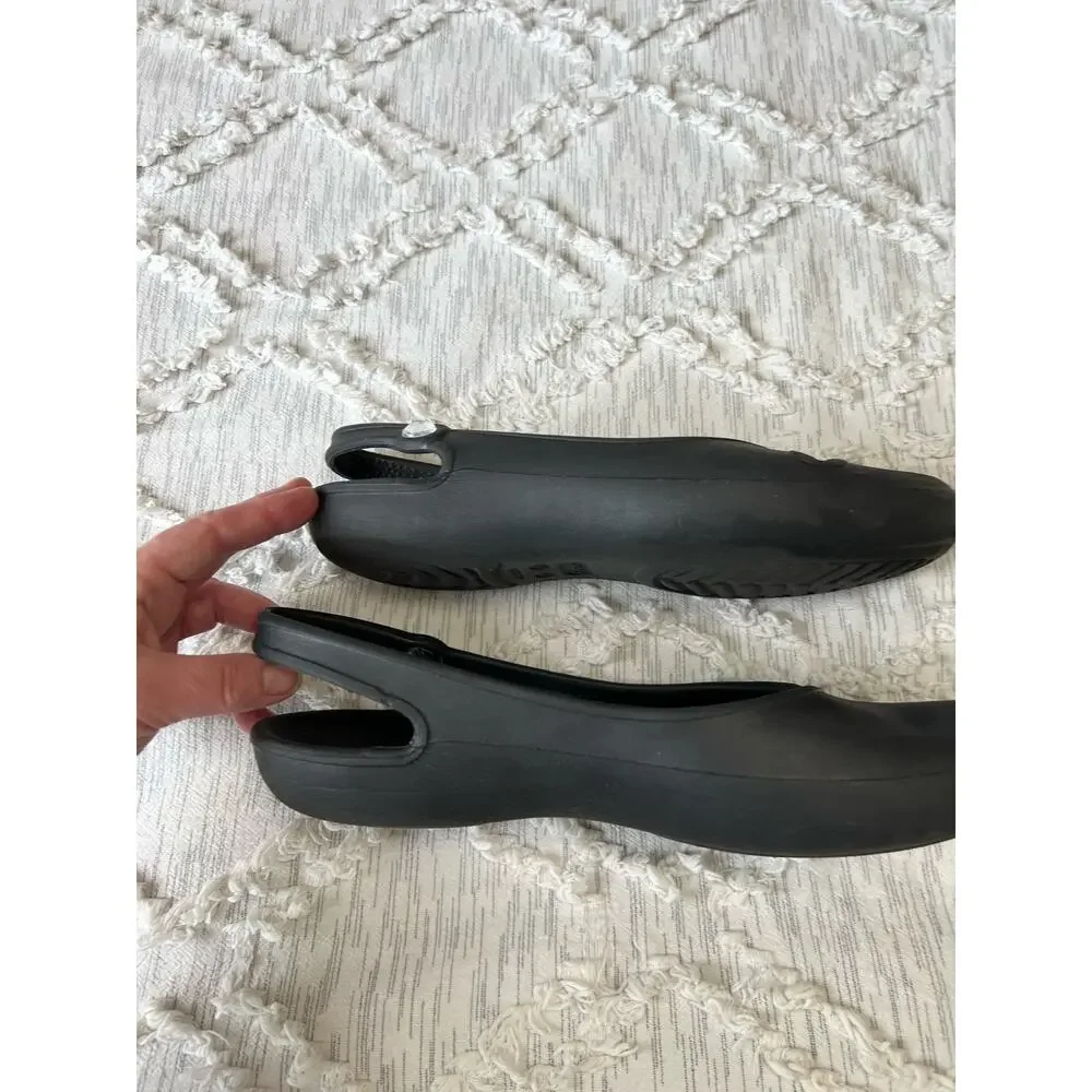 Crocs Olivia Black Gem Slingback Slip-On Comfort Round Toe Flats Sz 10 - Picture 5 of 9